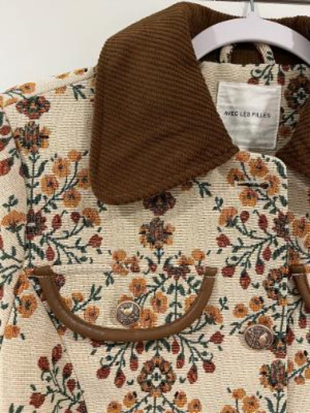 Avec Les Filles Floral Long Slim Four Pocket Jacket - Picture 6 of 10